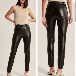 Abercrombie & Fitch Vegan Leather High Rise Skinny Pant- Black